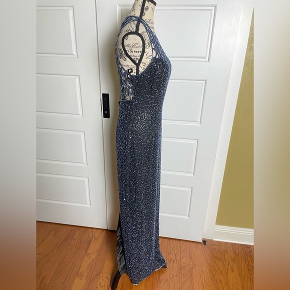 SCALA Vintage Silk Sequin Beaded Evening Gown - Picture 3 of 10